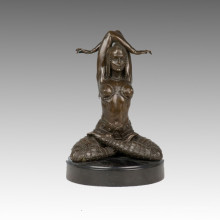 Östliche Sport Bronze Skulptur Yoga Mädchen Dekor Messing Statue Tpm-080